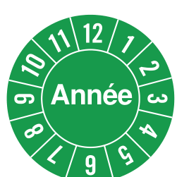 Pastille calendrier verte de contrôle annuel