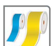 Rouleaux vinyle continus bleu et jaune