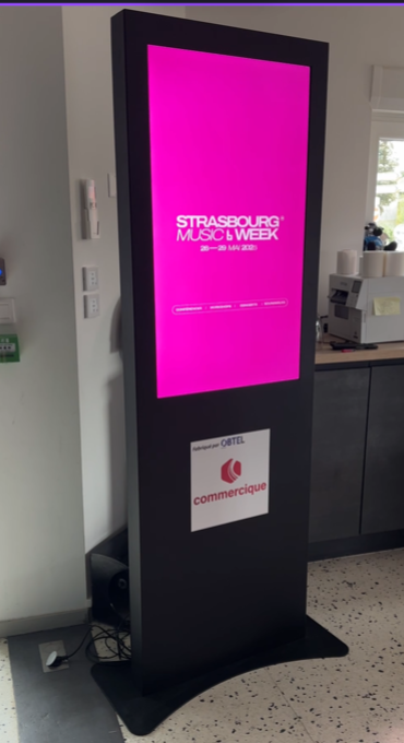 Borne installée pour la communication de Strasbourg Music Week